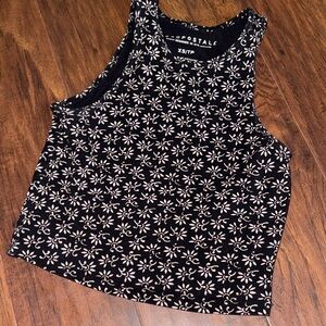 Aeropostale Black and White Patterned Tank Top